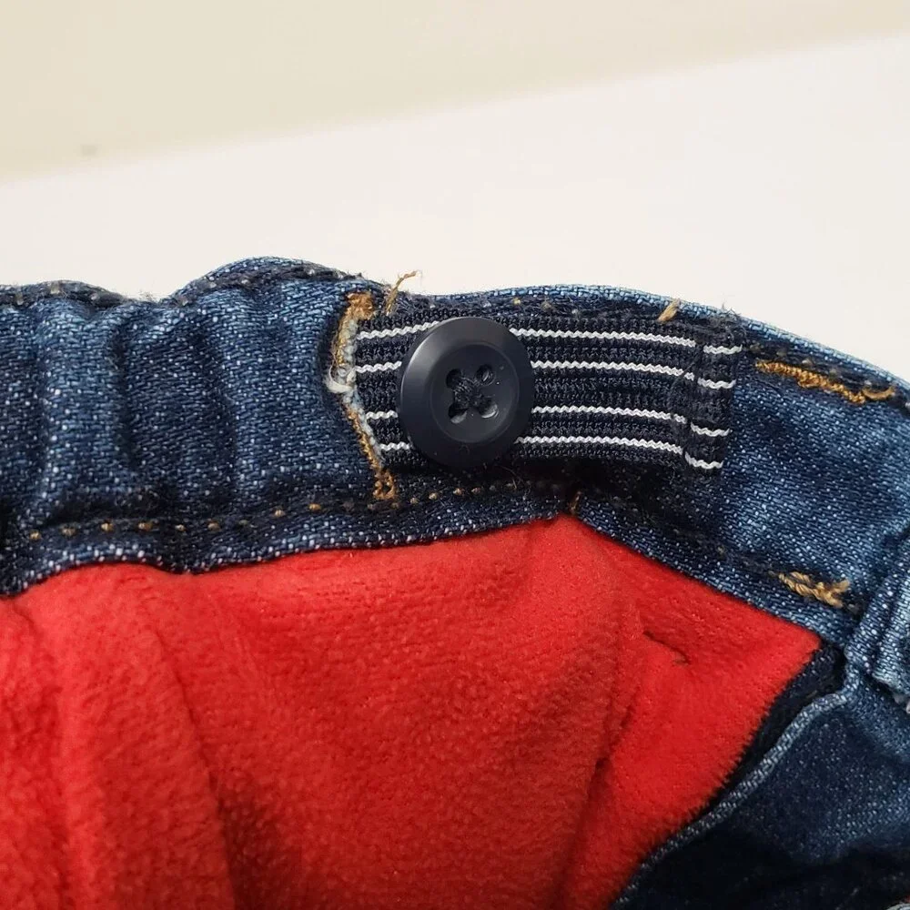 OshKosh Bgosh Baby Denim Jeans 18M Fleece Lined Adjustable Waist